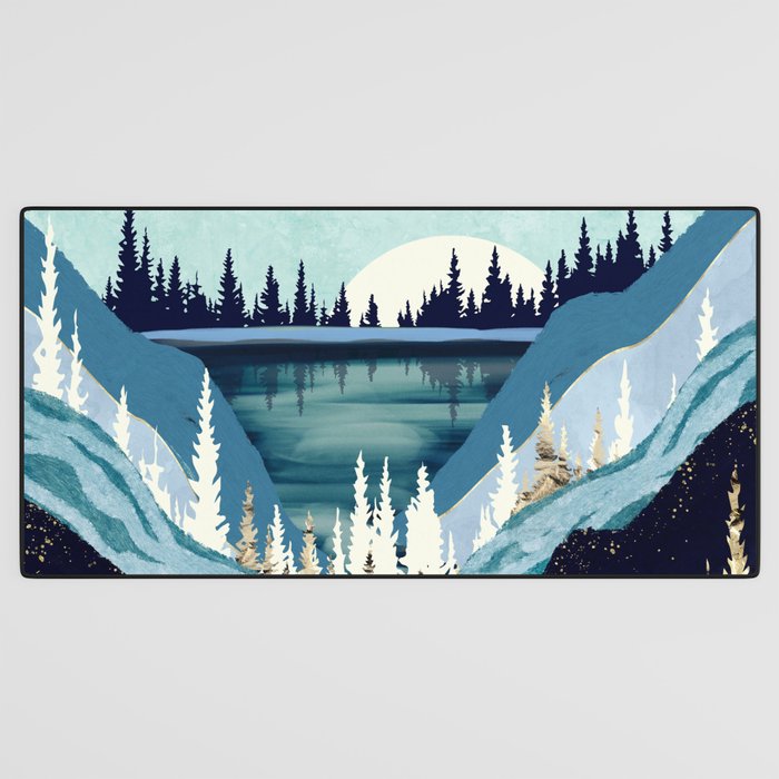 Blue Forest Lake Desk Mat Gallery Image 3