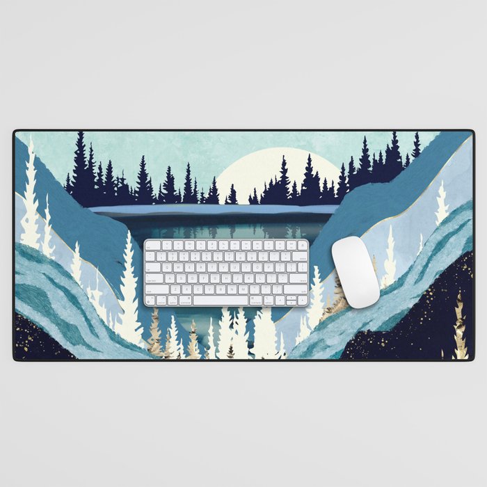 Blue Forest Lake Desk Mat Gallery Image 1