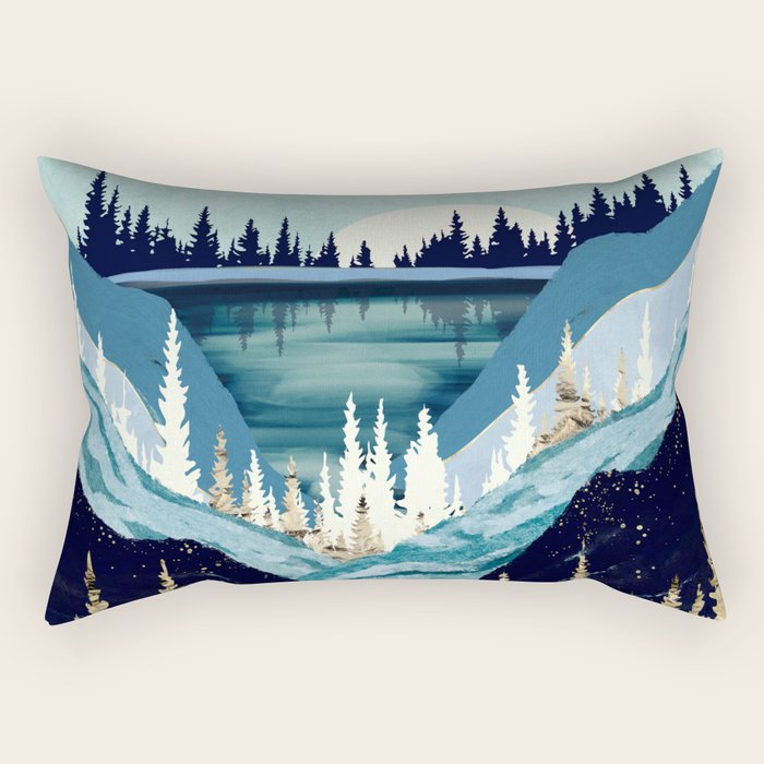 Blue Forest Lake Rectangular Pillow Gallery Image 1