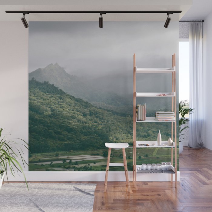 Hanalei Taro Fields - Hawaii Tropical Nature, Landscape Photography Wall Mural Gallery Image 1