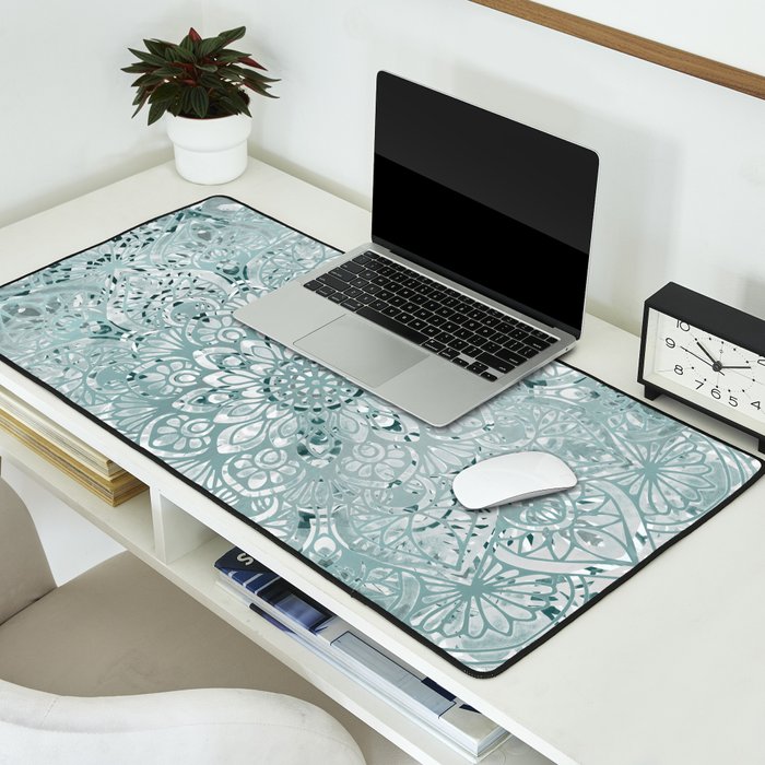 Yoga, Mandala, Prints Green, Wall Art Boho Desk Mat Gallery Image 2