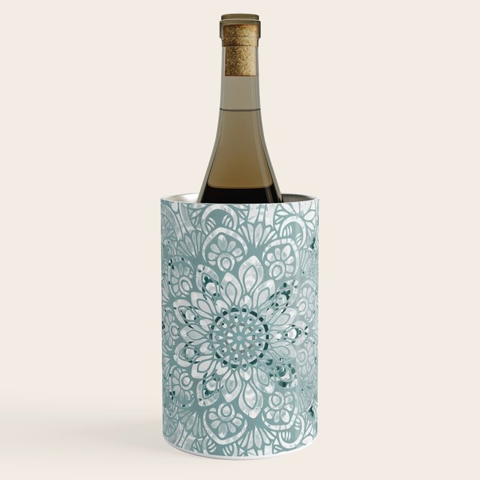 Yoga, Mandala, Prints Green, Wall Art Boho Wine Chiller Gallery Image 1