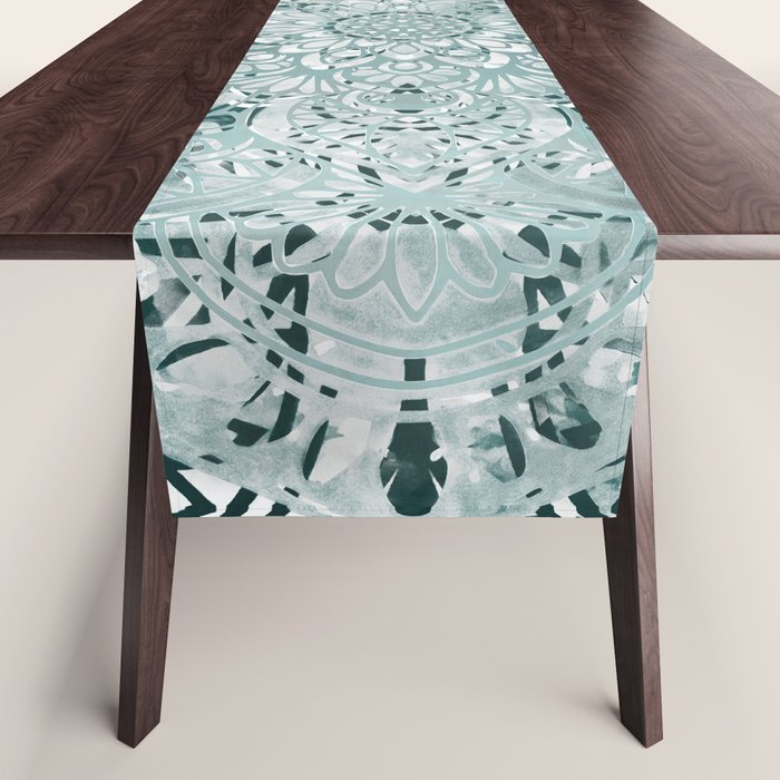 Yoga, Mandala, Prints Green, Wall Art Boho Table Runner Gallery Image 1