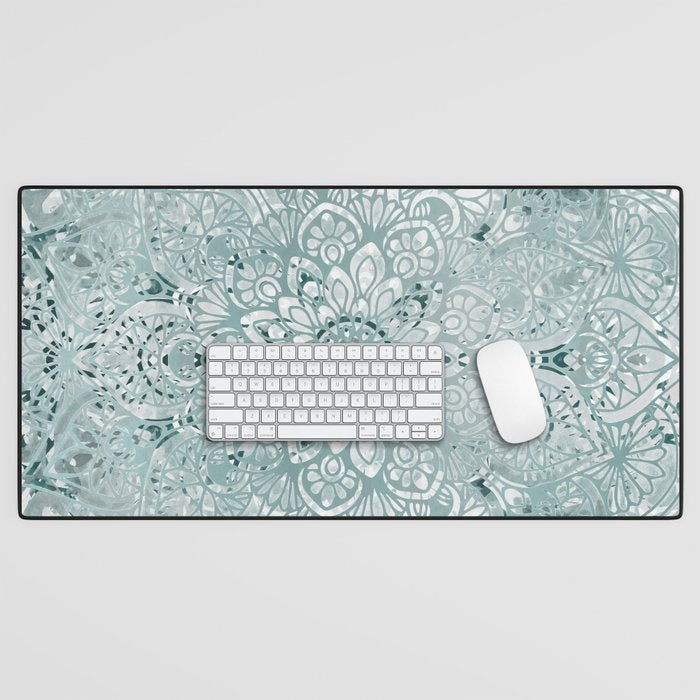 Yoga, Mandala, Prints Green, Wall Art Boho Desk Mat Gallery Image 1