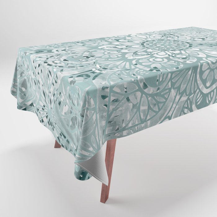 Yoga, Mandala, Prints Green, Wall Art Boho Tablecloth Gallery Image 1