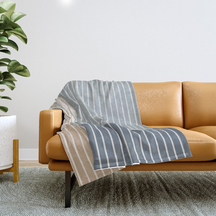 Color Block Line Abstract XVII Throw Blanket Gallery Image 1