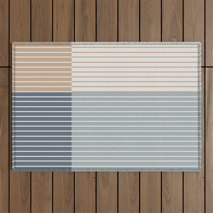 Color Block Line Abstract XVII Outdoor Rug Gallery Image 1