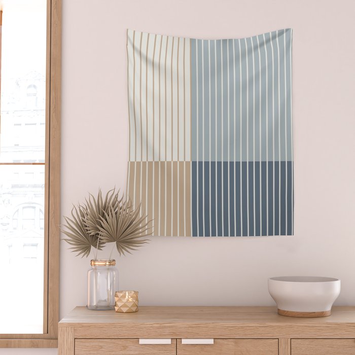 Color Block Line Abstract XVII Wall Tapestry Gallery Image 2