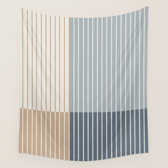 Color Block Line Abstract XVII Wall Tapestry Gallery Image 1