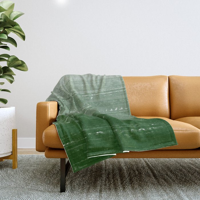Forest Green Paint Gradient Throw Blanket Gallery Image 1