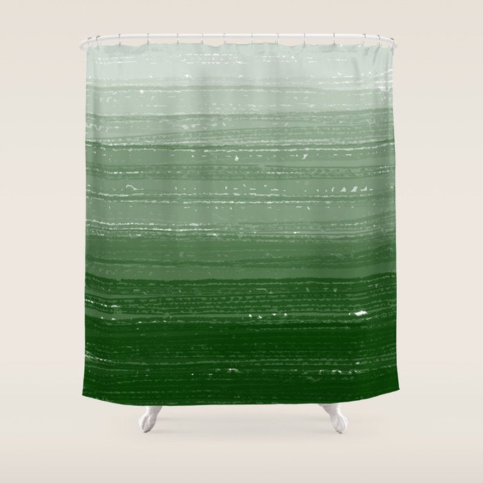 Forest Green Paint Gradient Shower Curtain Gallery Image 1