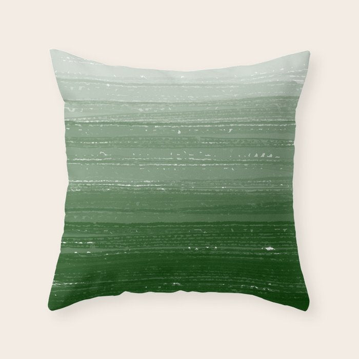 Forest Green Paint Gradient Throw Pillow Gallery Image 1