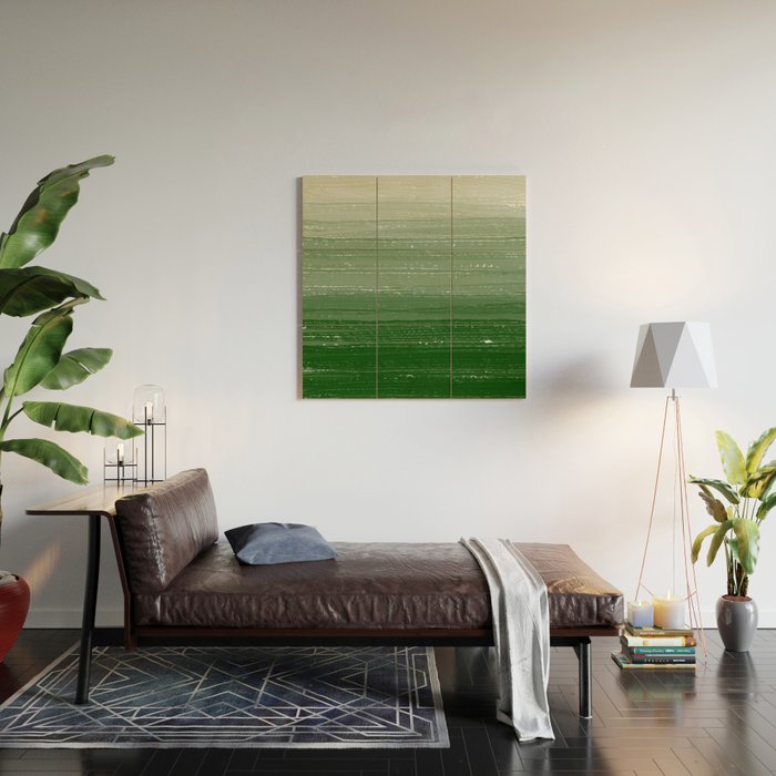 Forest Green Paint Gradient Wood Wall Art Gallery Image 2