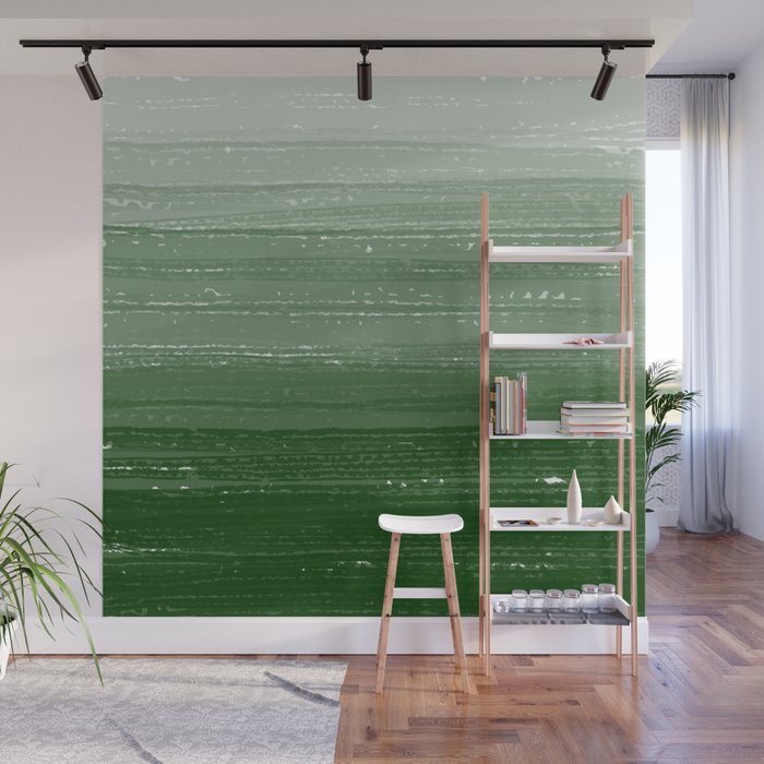 Forest Green Paint Gradient Wall Mural Gallery Image 1