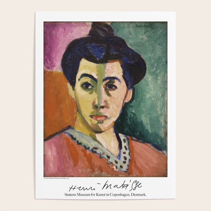 Portrait of Madame Matisse (The Green Stripe) by Henri Matisse Poster Gallery Image 4