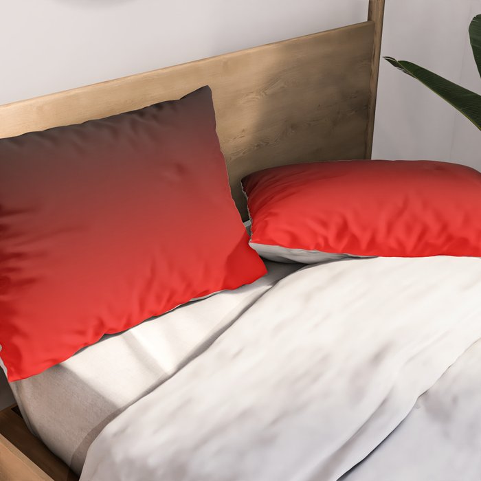 Black Red Neon Nights Ombre Pillow Sham Gallery Image 2