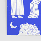 Blue greek statue and classic vintage monument pattern Poster Gallery Image 3