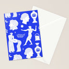 Blue greek statue and classic vintage monument pattern Stationery Card Gallery Image 2