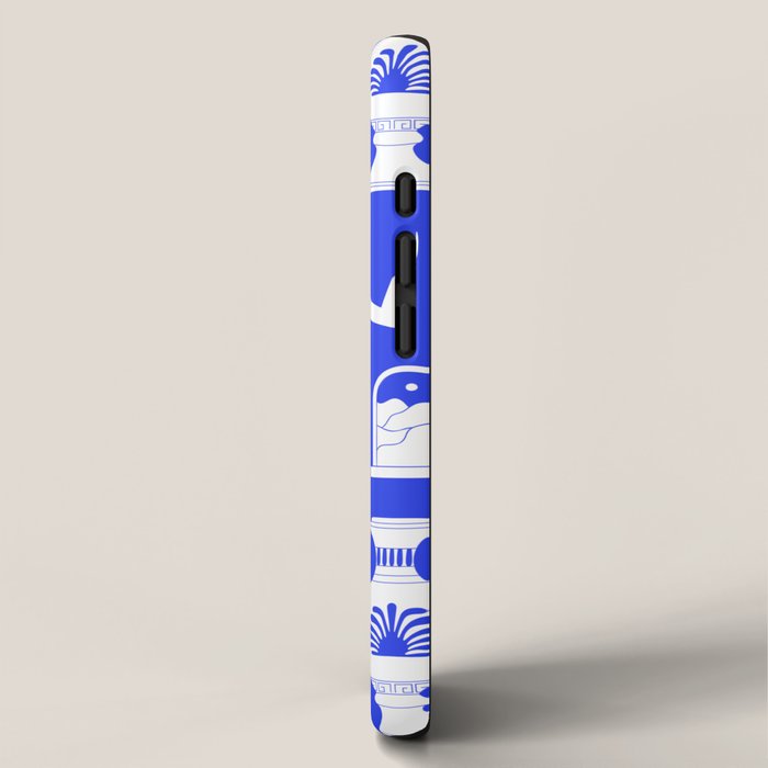 Blue greek statue and classic vintage monument pattern iPhone Case Gallery Image 2