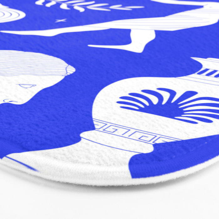 Blue greek statue and classic vintage monument pattern Bath Mat Gallery Image 3