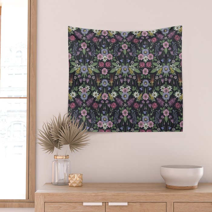 Mount Rainier Wildflowers Wall Tapestry Gallery Image 2