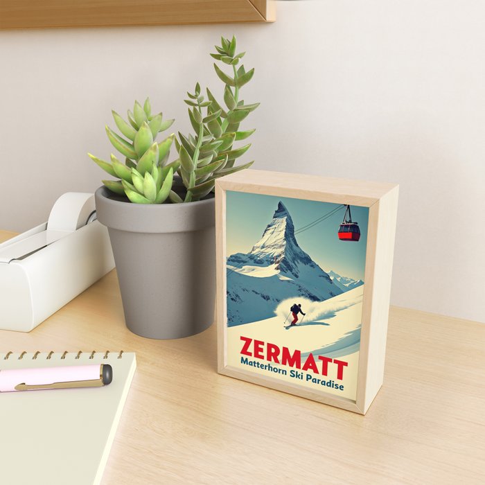 Zermatt Valais Switzerland Ski  Mini Art Print Gallery Image 2