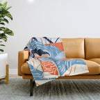 Sleepy Day | Nap Time Bedroom Décor, Eclectic People Relax Rest Illustration, Lazy Bohemian Woman Asleep, Home Blankets Patterns Textures Throw Blanket Gallery Image 1