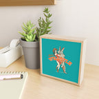 Let's Wrastle Teal Cowgirl Pillow Mini Art Print Gallery Image 2