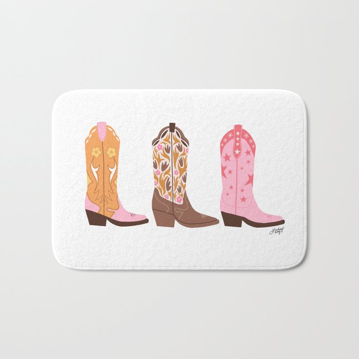 Pink Cowboy Boots  Bath Mat Gallery Image 1
