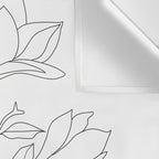 Minimal Line Art Magnolia Flowers Wall Tapestry Gallery Image 3