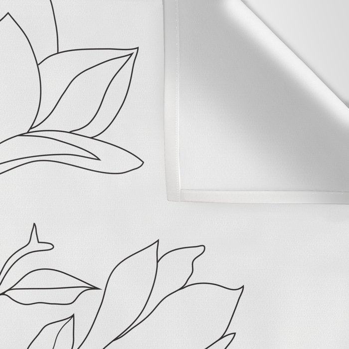 Minimal Line Art Magnolia Flowers Wall Tapestry Gallery Image 3