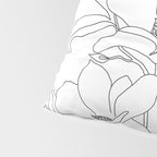 Minimal Line Art Magnolia Flowers Pillow Sham Gallery Image 4
