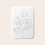 Minimal Line Art Magnolia Flowers Bath Mat Gallery Image 1