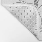 Minimal Line Art Magnolia Flowers Bath Mat Gallery Image 2