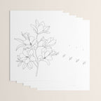 Minimal Line Art Magnolia Flowers Wrapping Paper Gallery Image 3