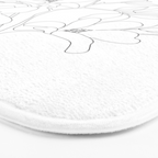 Minimal Line Art Magnolia Flowers Bath Mat Gallery Image 3