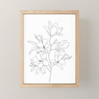 Minimal Line Art Magnolia Flowers Mini Art Print Gallery Image 1