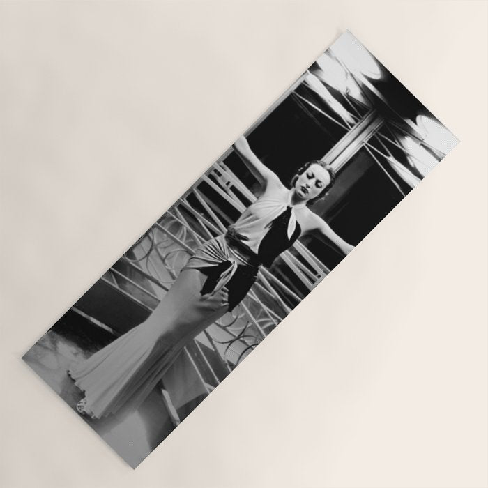 Joan Crawford, Hollywood Starlet Grand Hotel black and white photograph / art photography Yoga Mat Gallery Image 1
