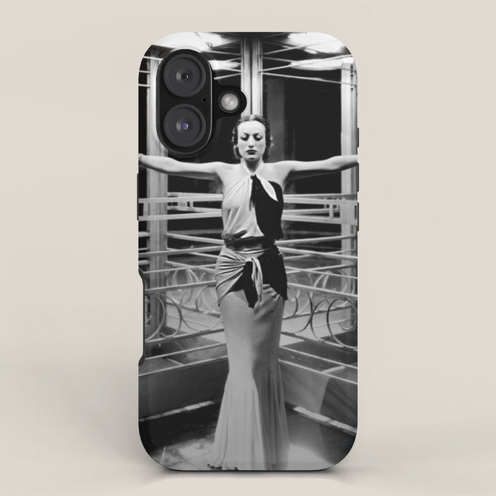 Joan Crawford, Hollywood Starlet Grand Hotel black and white photograph / art photography iPhone Case Gallery Image 1