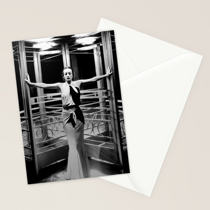 Joan Crawford, Hollywood Starlet Grand Hotel black and white photograph / art photography Stationery Card Gallery Image 2