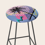 Memphis pattern 46 - 80s / 90s Retro / Palm Tree Stool Gallery Image 2