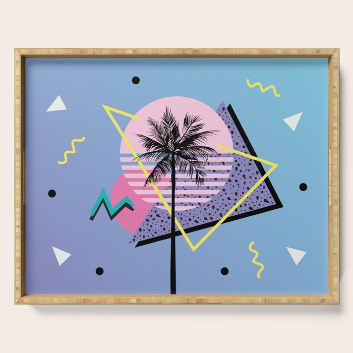 Memphis pattern 46 - 80s / 90s Retro / Palm Tree Serving Tray Gallery Image 1