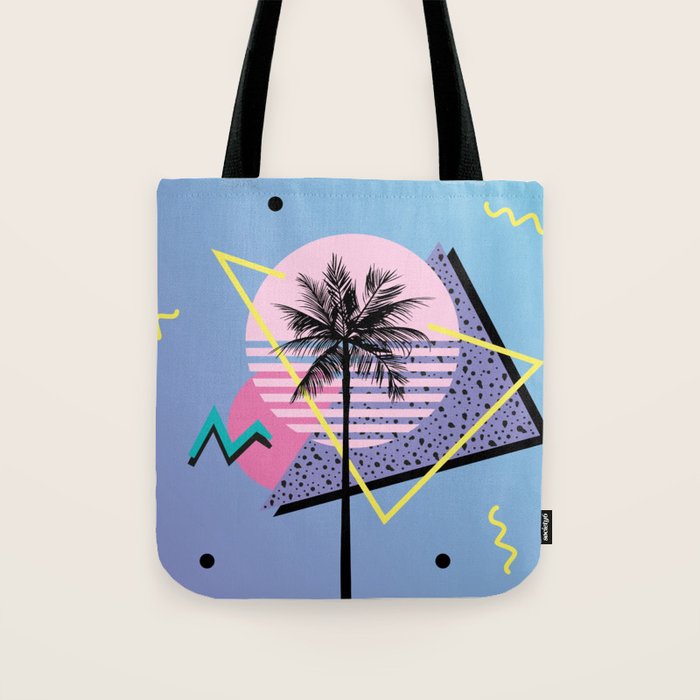 Memphis pattern 46 - 80s / 90s Retro / Palm Tree Tote Bag Gallery Image 1