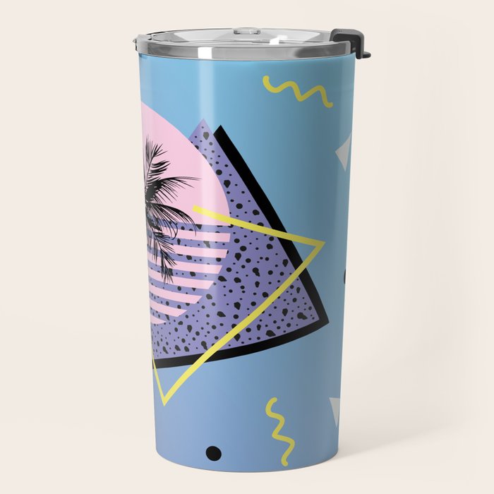 Memphis pattern 46 - 80s / 90s Retro / Palm Tree Travel Mug Gallery Image 2