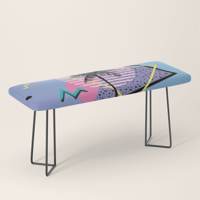 Memphis Pattern 46 - 80s / 90s Retro / Palm Tree Bench