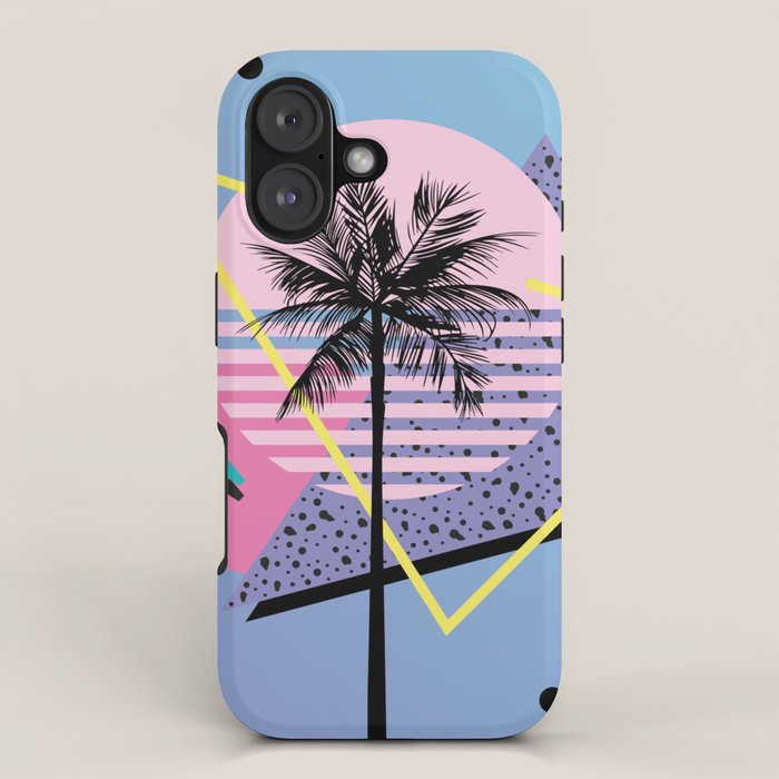 Memphis pattern 46 - 80s / 90s Retro / Palm Tree iPhone Case Gallery Image 1