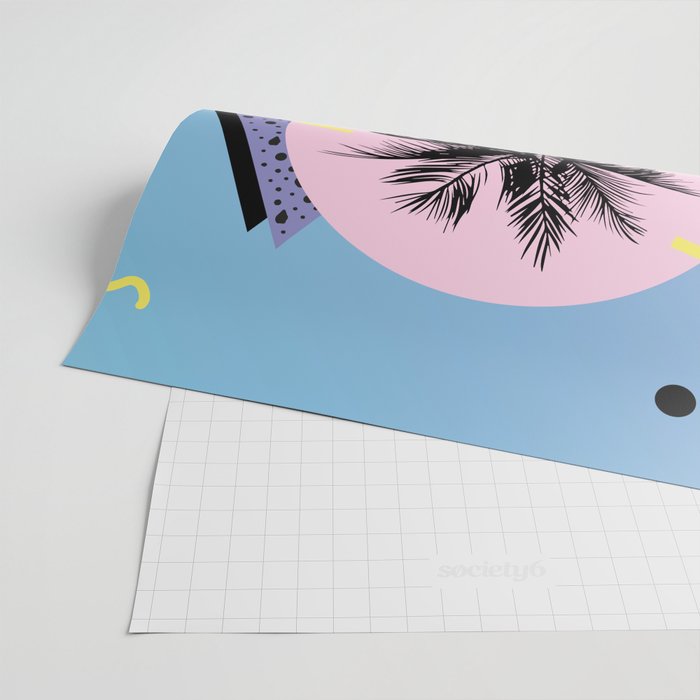 Memphis pattern 46 - 80s / 90s Retro / Palm Tree Wrapping Paper Gallery Image 2