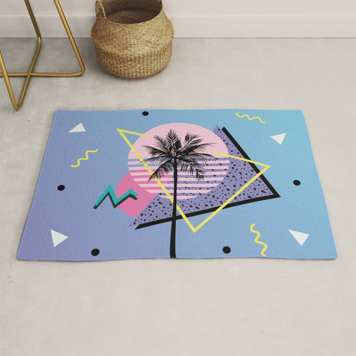 Memphis pattern 46 - 80s / 90s Retro / Palm Tree Rug Gallery Image 1