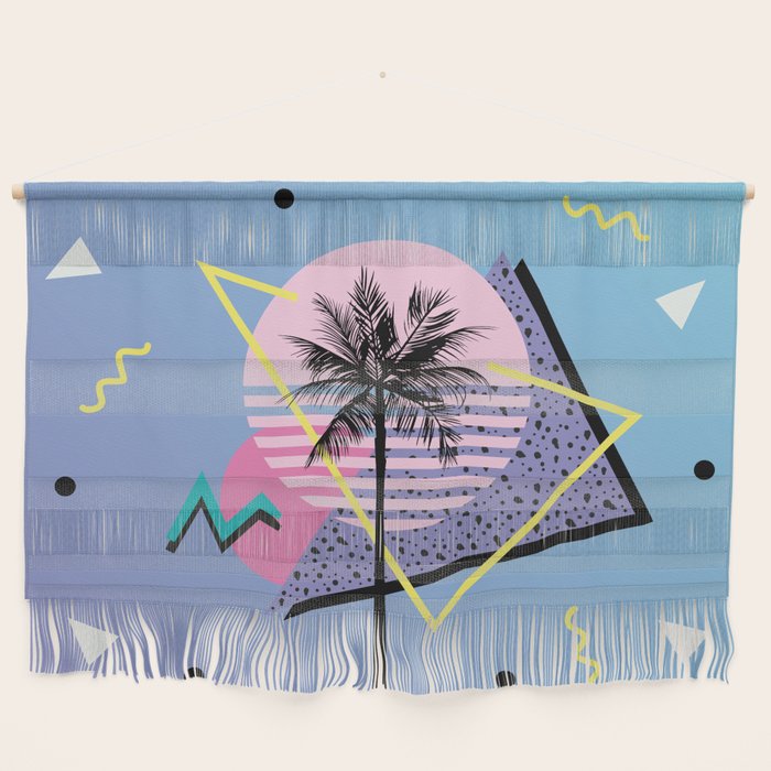 Memphis pattern 46 - 80s / 90s Retro / Palm Tree Wall Hanging Gallery Image 1