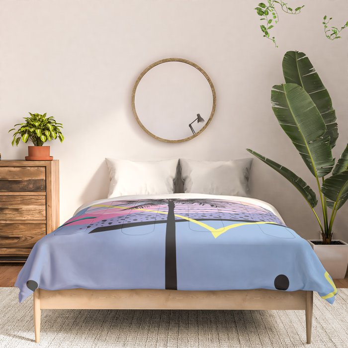 Memphis pattern 46 - 80s / 90s Retro / Palm Tree Comforter Gallery Image 3